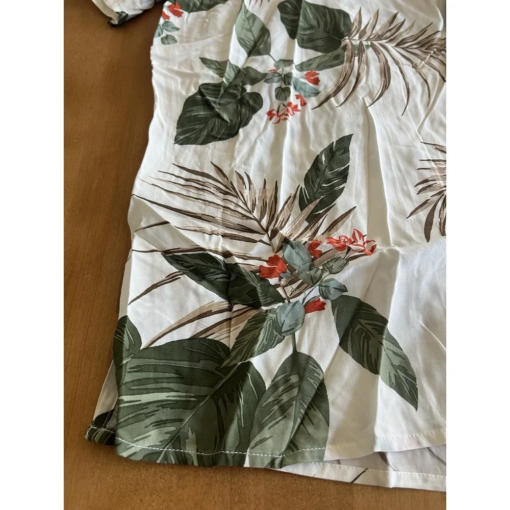 NWT Old‎ Navy Men's Button Up Camp Short Sleeve Shirt XL Leaf Tropical Beach NEW